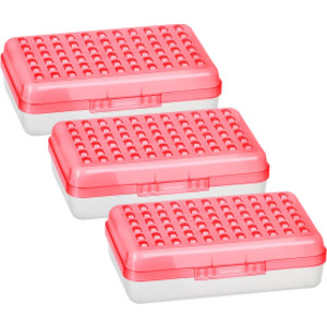Dots Multipurpose Pencil Case Utility Boxes, Red, 3 Count