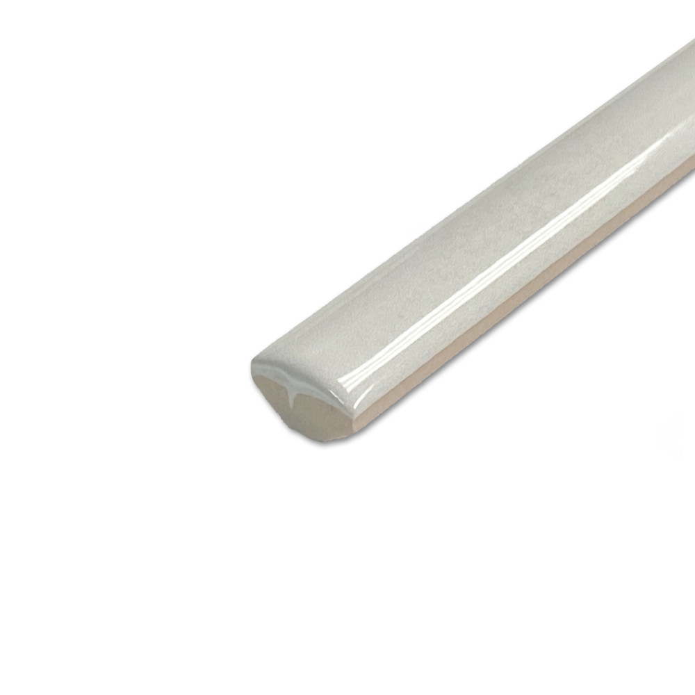 Coco Demi-Bullnose Glossy Cloud White 1/2 in. x 7-7/8 in. Ceramic Wall Trim