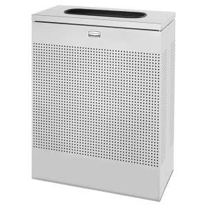 Rubbermaid Commercial, Silhouettes, Large, 22.5 gal, Metal, Almond, Rectangle, Receptacle