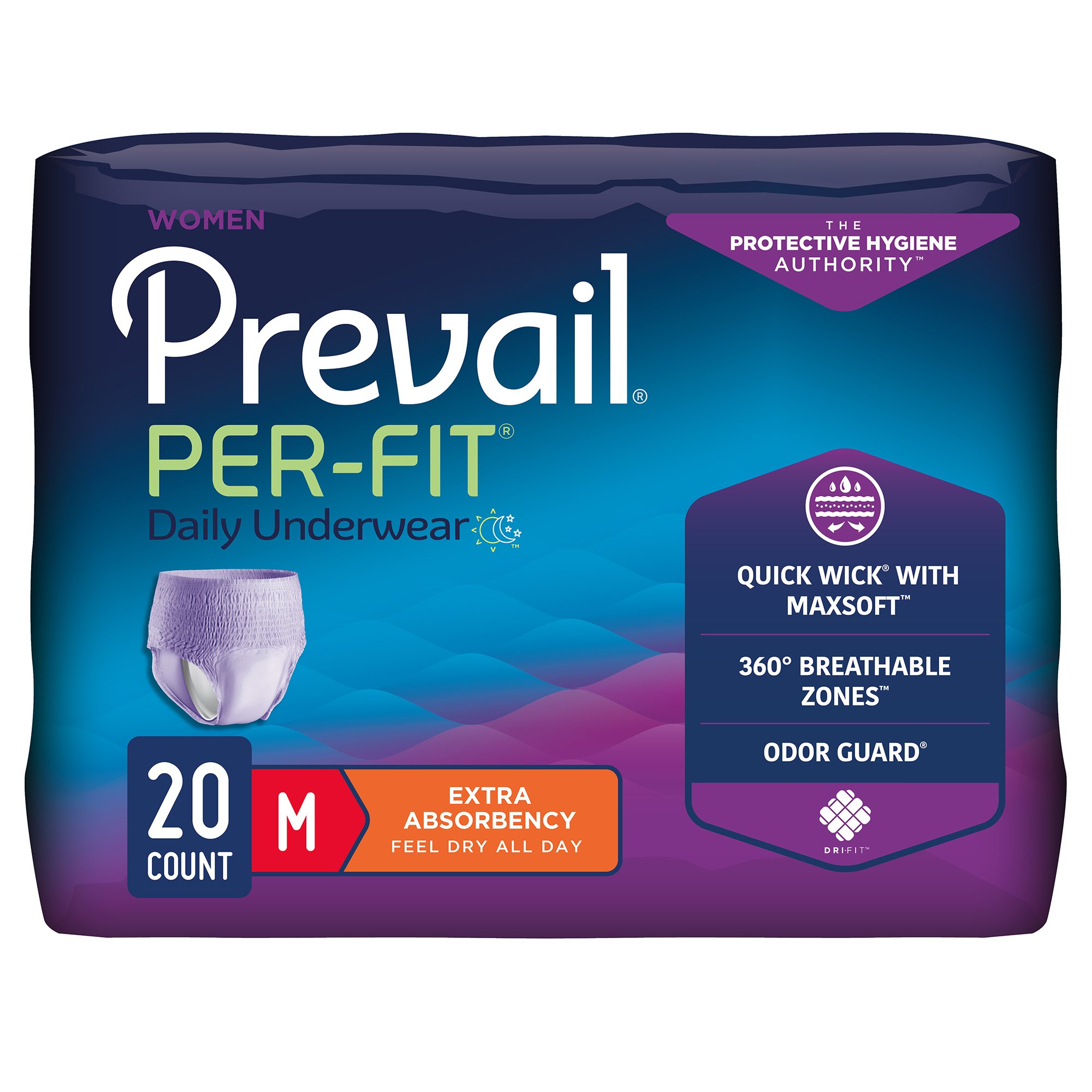 Prevail Per-Fit Women Extra Absorbent Underwear, Medium MK 881922