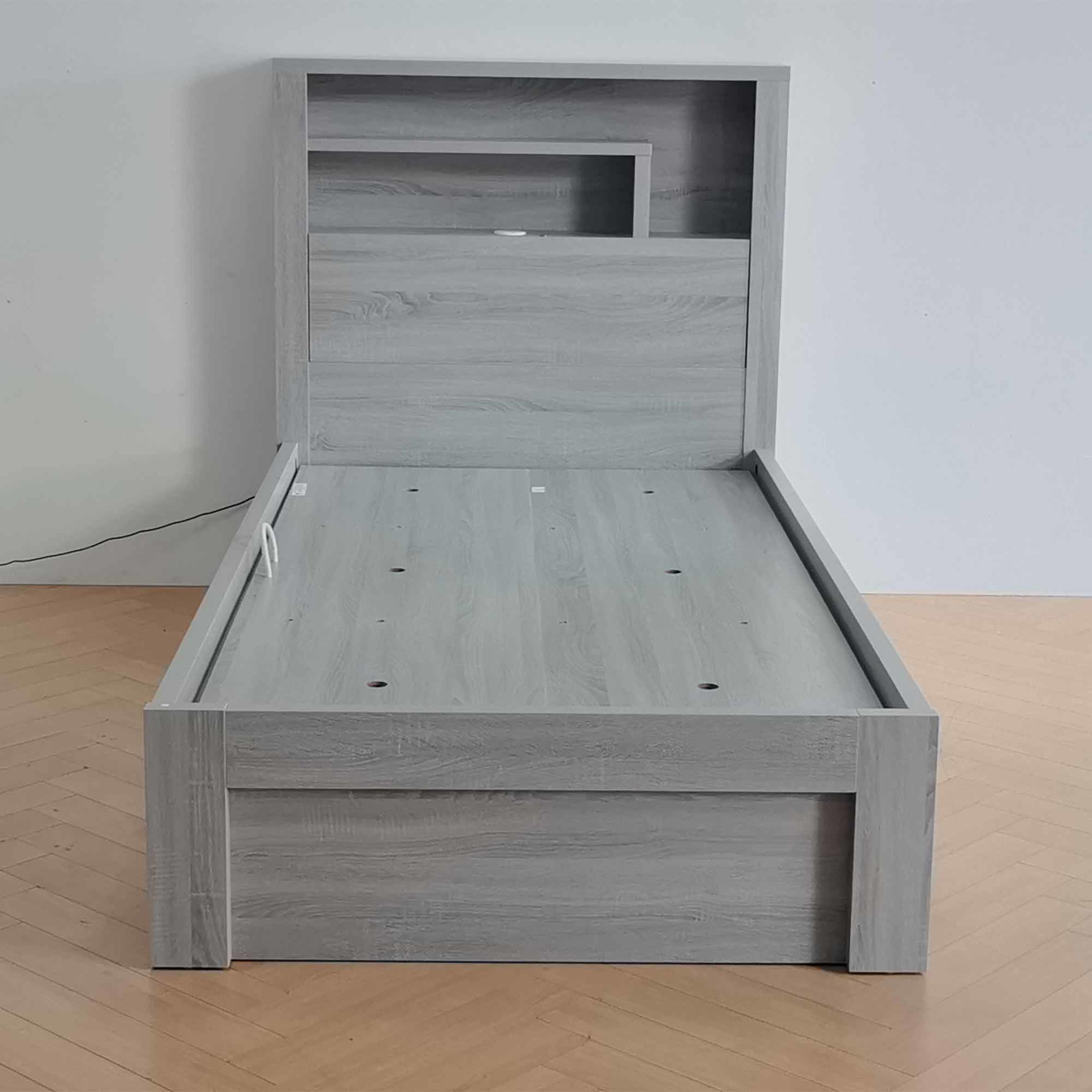 Product image of the  Bellevue Bed Frame, Side Gas Lift Base, Cement Grey from Forty Winks