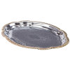 Large Odyssey oval serving tray with gold trim