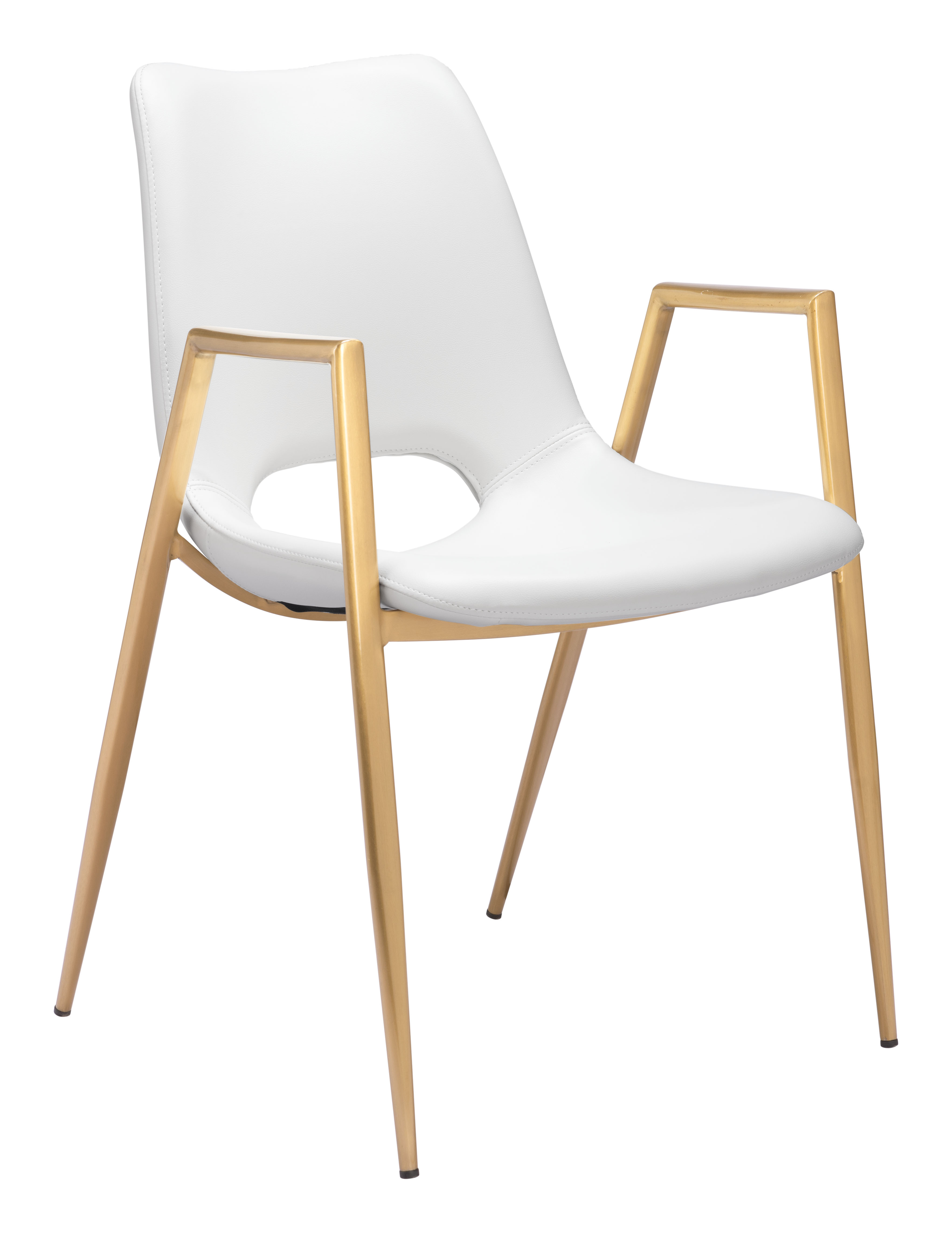 Desi Dining Chair (Set of 2) White & Gold product image