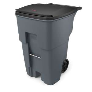 RUB9W22GY, Rubbermaid Commercial,  Rollout Container, 95 gal, Plastic, Gray