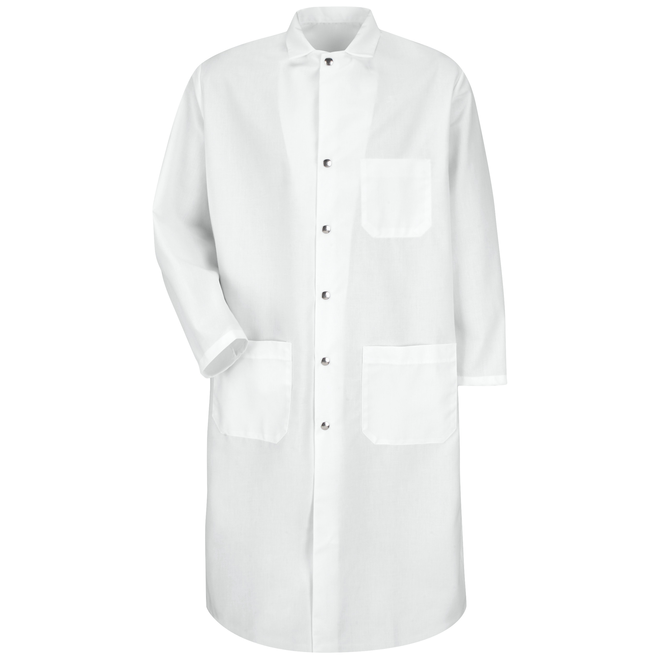 Snap-Front Spun Polyester Butcher Coat-Red Kap