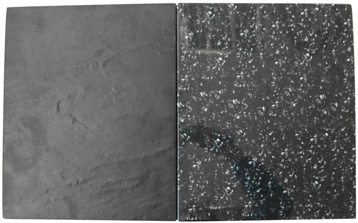 Double-sided display plate GN 1/2 melamine with slate- and granite-style sides