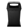 Rubbermaid Commercial, Ranger, 4 Openings, 45 gal, Resin, Black, Square, Receptacle