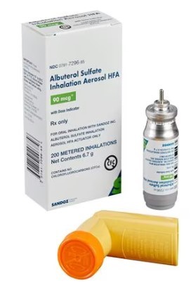 Albuterol Sulfate HFA Aerosol 90mcg Inhaler 6.7gm