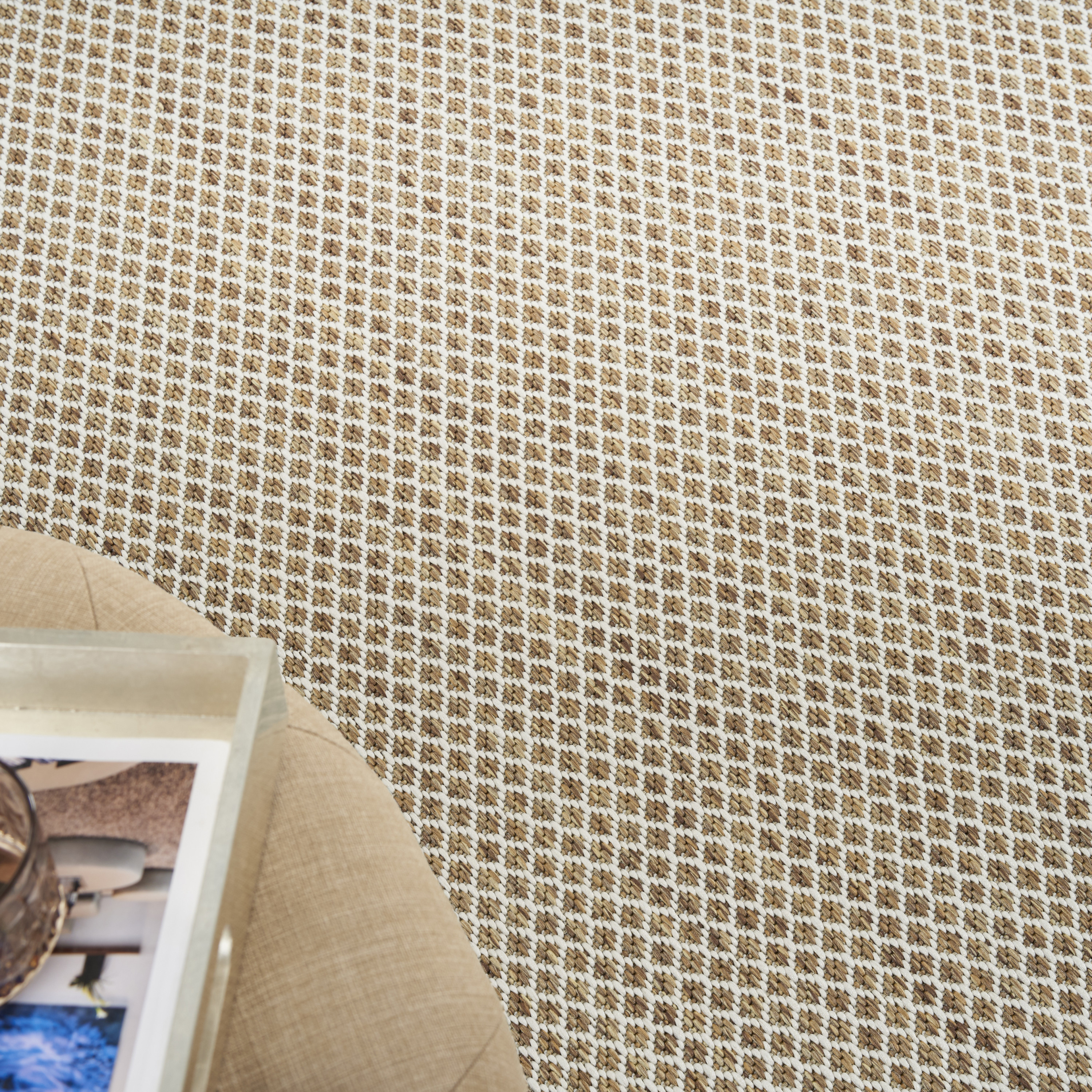 Nourison Courtyard 8' x Round Jute Ivory Modern Rug