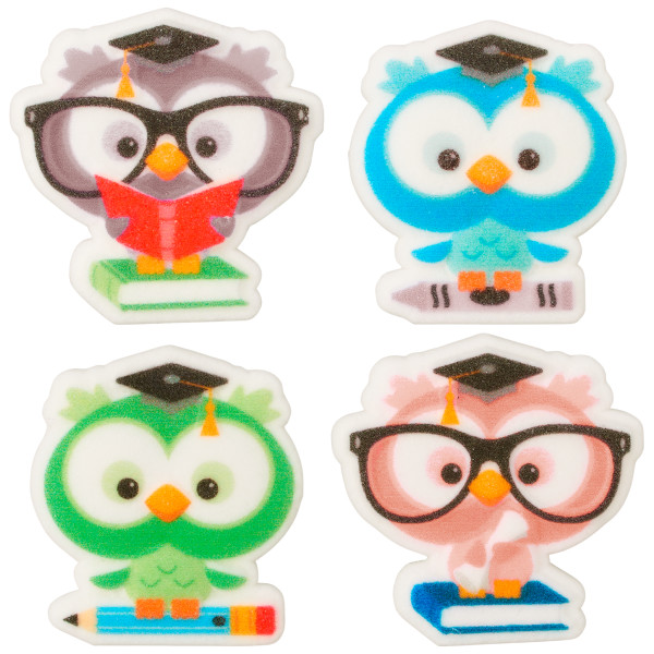 Colorful Grad Owls - Red 3 Free Dec-Ons® Decorations