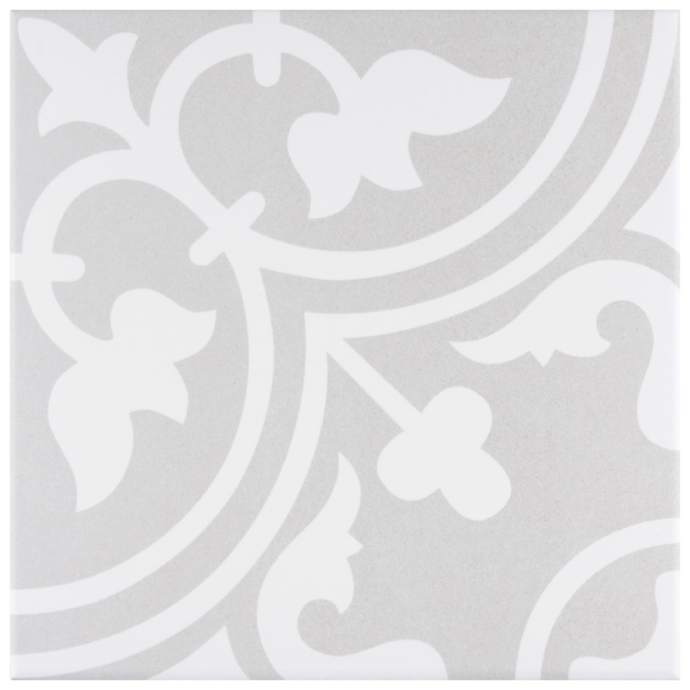 Arte Soft Grey 9-3/4 in. x 9-3/4 in. Porcelain Floor and Wall Tile