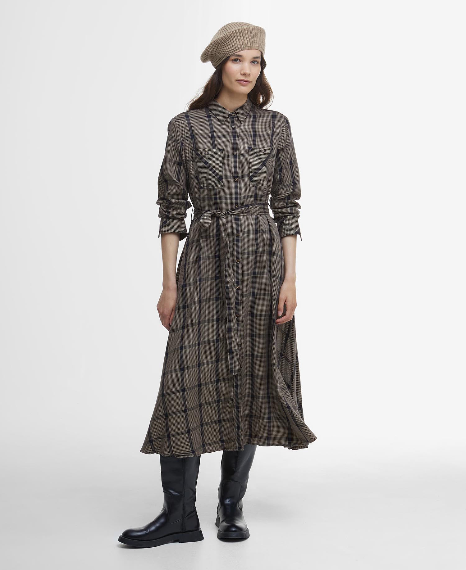 Claudia Check Midi Dress image number 1