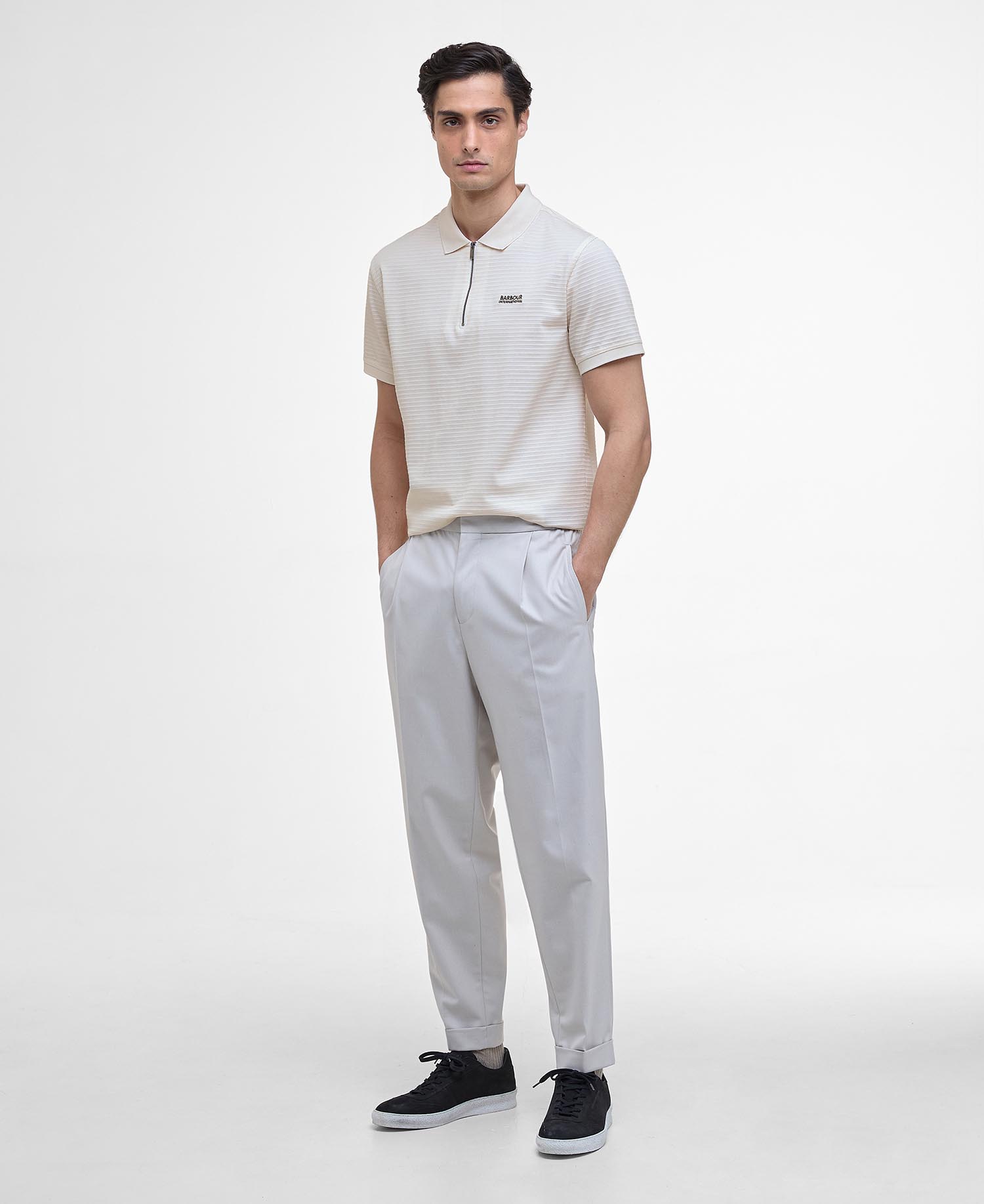 Alfred Jacquard Striped Polo Shirt image number 1