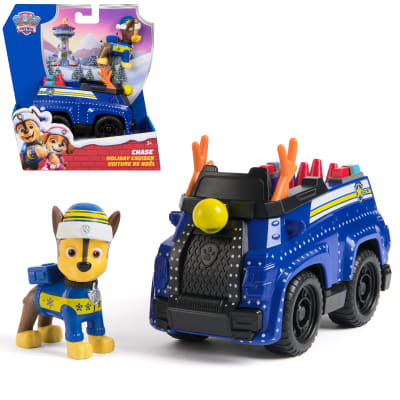 PAW Patrol Chase Holiday Cruiser with Reindeer Antlers, Chase Toy Figure & PAW Patrol Vehicle, Kids Toys for Boys and Girls Ages 3 and Up