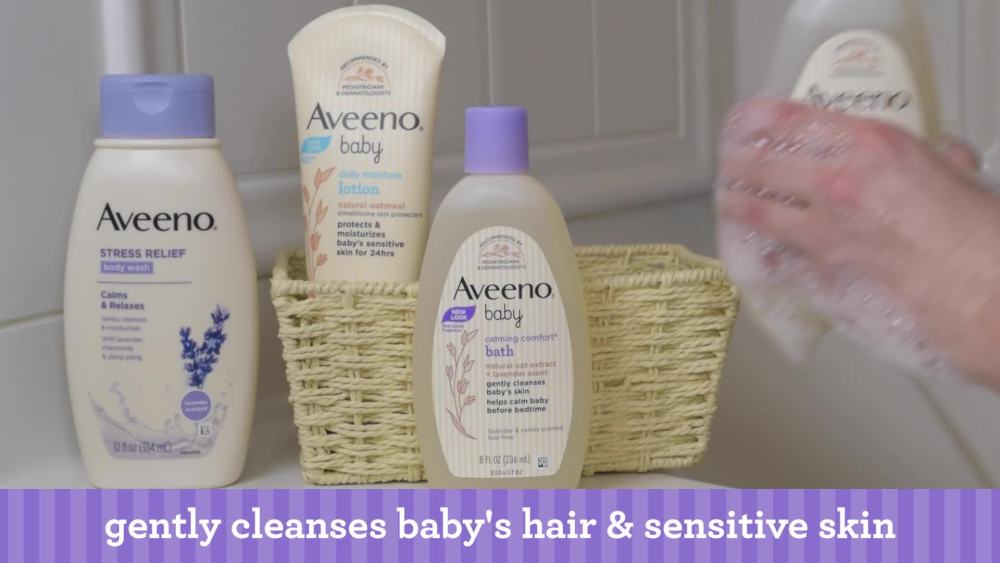 Aveeno Baby Daily Bathtime Solutions Baby & Me Gift Set, 4 items - image 2 of 9