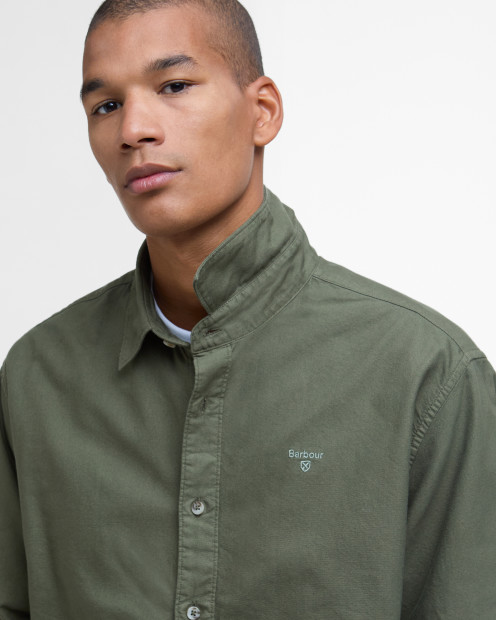 Garment Dyed Oxford Relaxed Long-Sleeved Shirt Light Sage