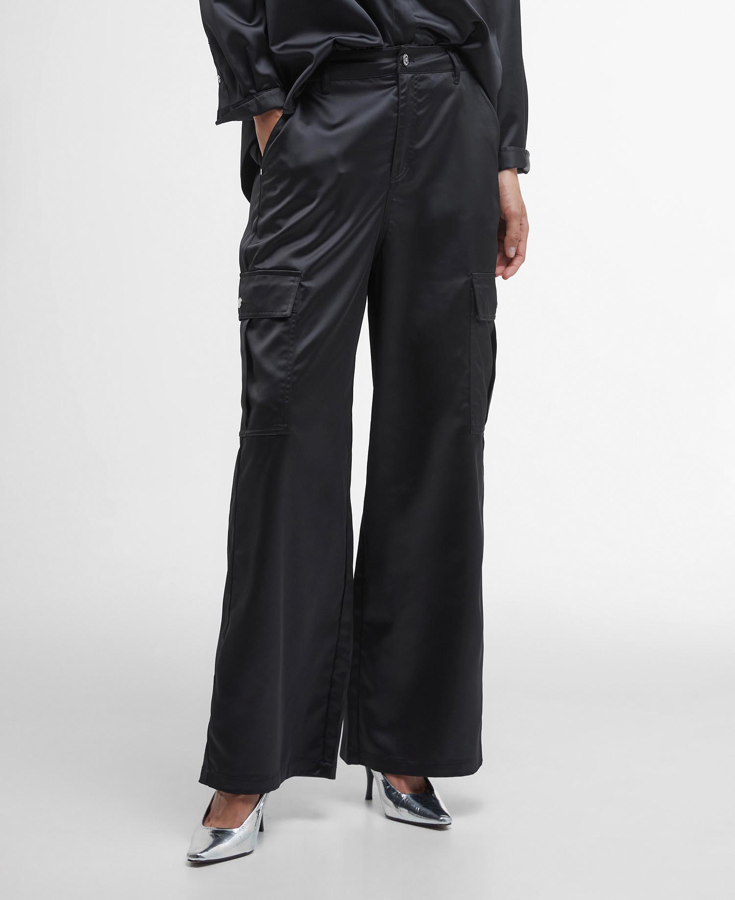 Kaylee Satin Cargo Trousers image number 1