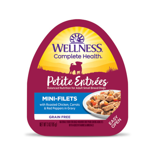 Wellness Complete Health Petite Entrées Mini Fillets Roasted Chicken, Carrots & Red Peppers Front packaging