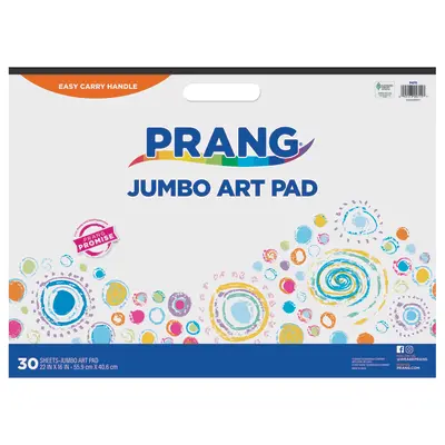 Prang (Formerly Art Street) Jumbo Art Paper Pad, White, 22" x 16", 30 Sheets