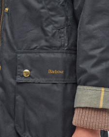 Long Beadnell Waxed Jacket Sage-Ancient