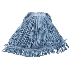 Rubbermaid Commercial, Super Stitch, Blend Looped-End Wet Mop Head with 1" Headband, 24 oz, Blue
