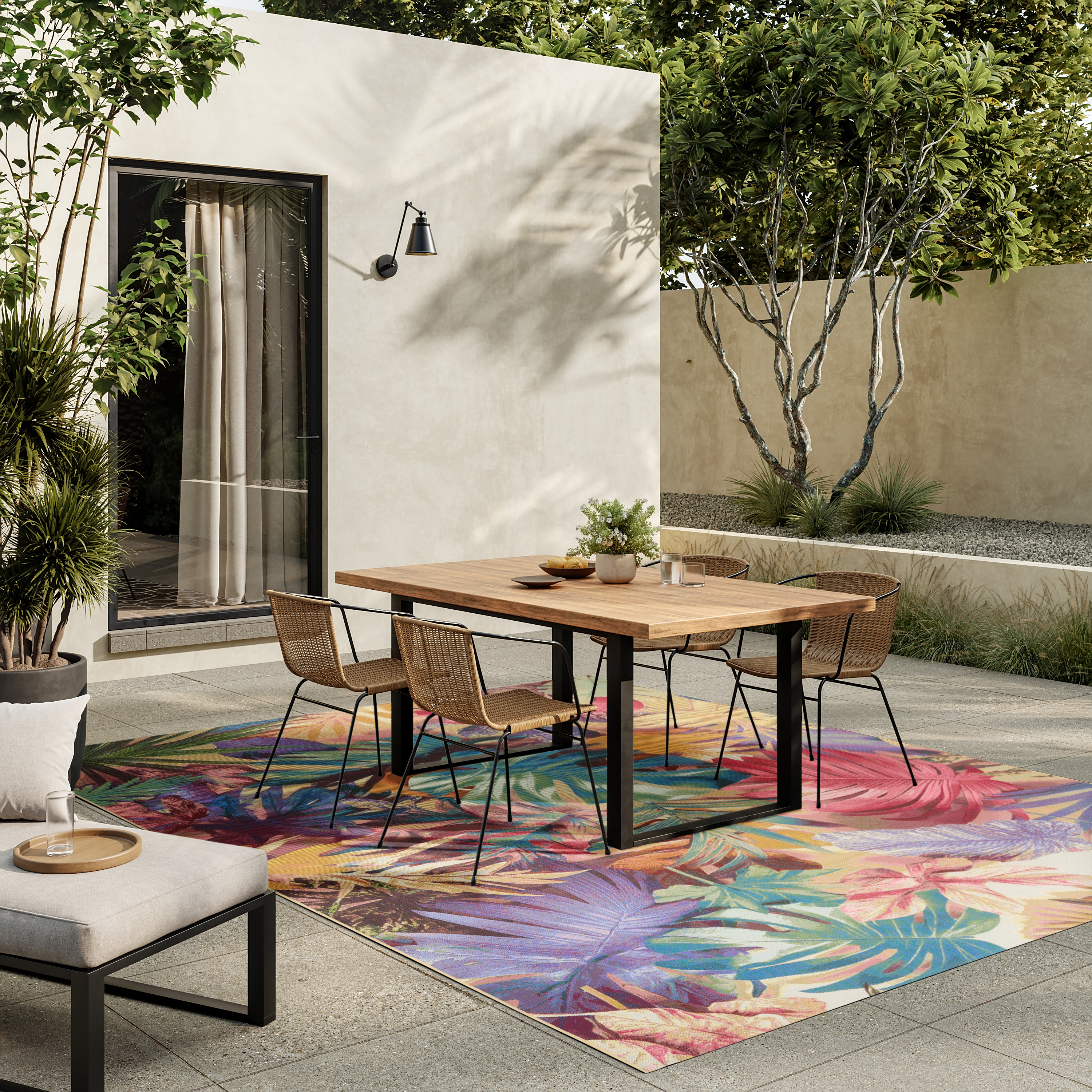 Nourison Color Splash 7'10" x 9'10" Multicolor Tropical Rug