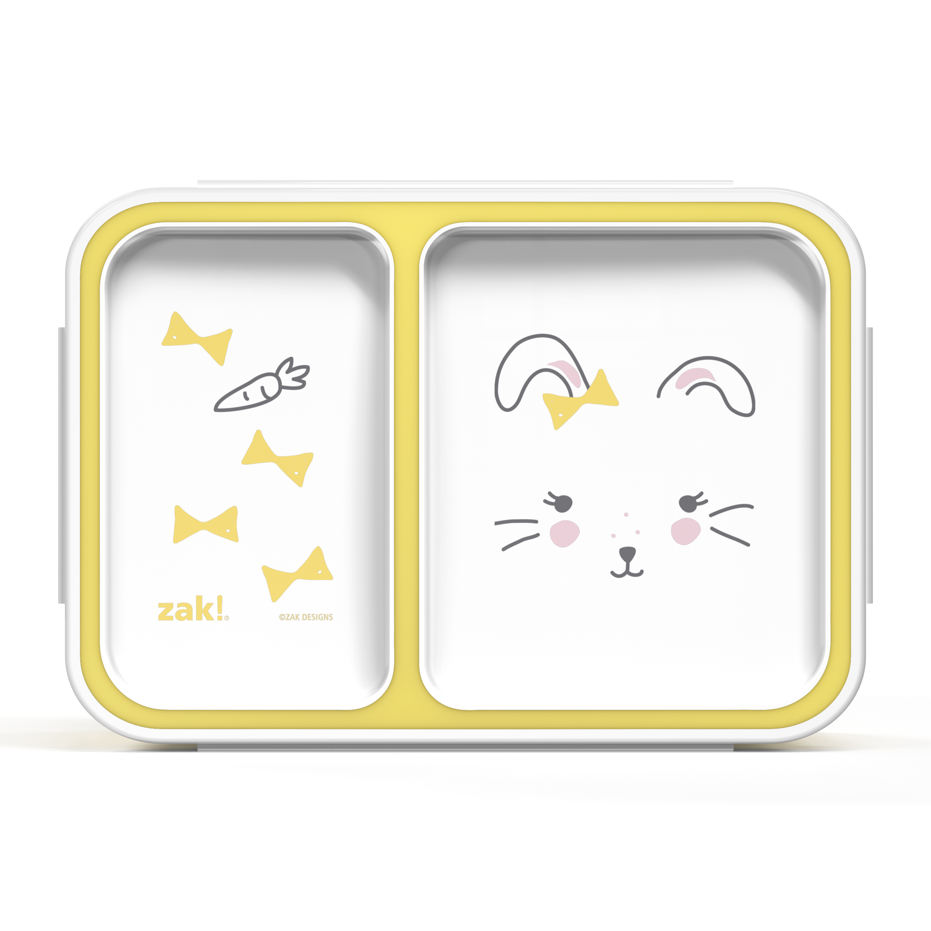 Soft Lines Dual-compartment Reusable Bento Box, Bunnies slideshow image 2 Soft Lines Dual-compartment Reusable Bento Box, Bunnies slideshow image 2