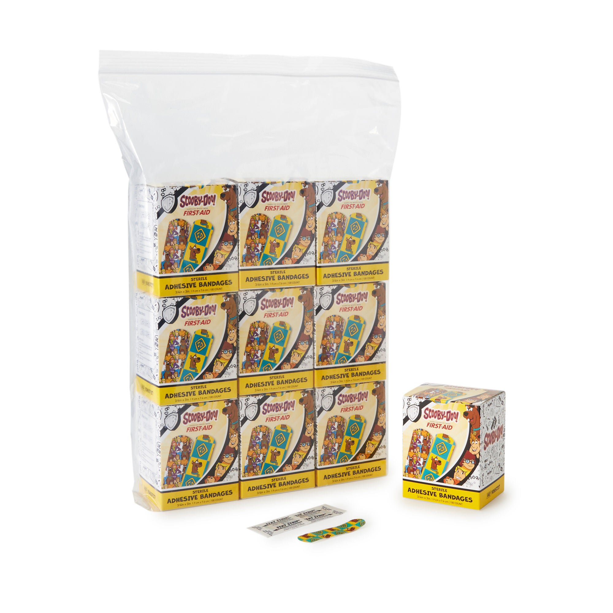 American® White Cross Stat Strip® Scooby-Doo Adhesive Strip, 0.75 x 3 Inch