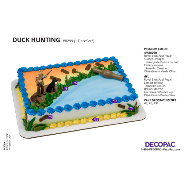 Duck Hunting Cake Decorating Instruction Card