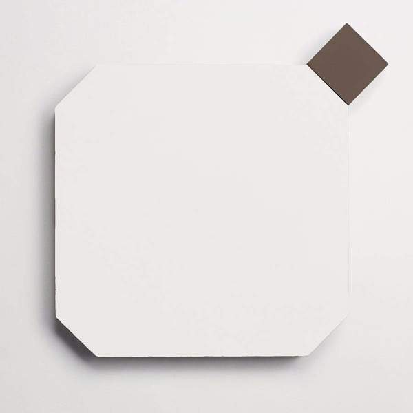 cement: pavimenti act I | paradiso octagon + bouchon | matte | white + charcoal | sample 