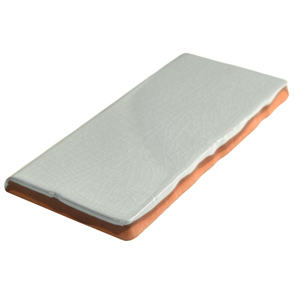 Antic Craquelle Bullnose Gris Soho 3 in. x 6 in. Ceramic Wall Trim