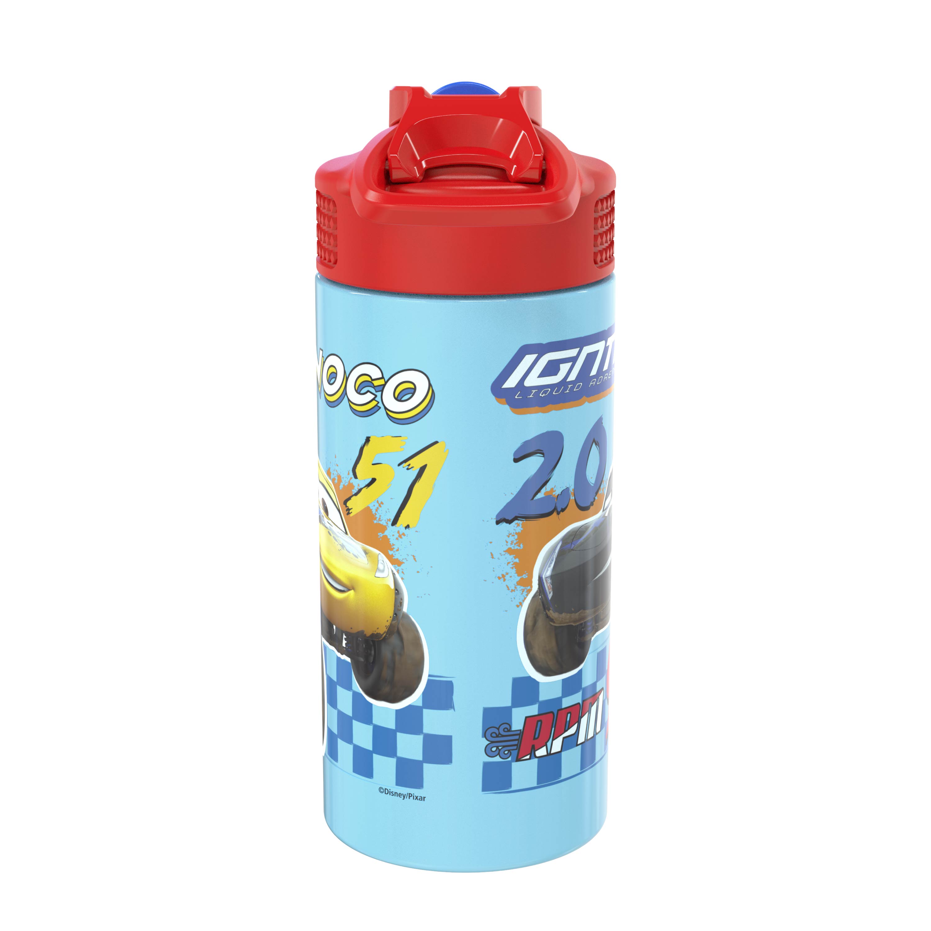 Cars 3 Movie 14 ounce Stainless Steel Vacuum Insulated Water Bottle, Lightning McQueen slideshow image 2