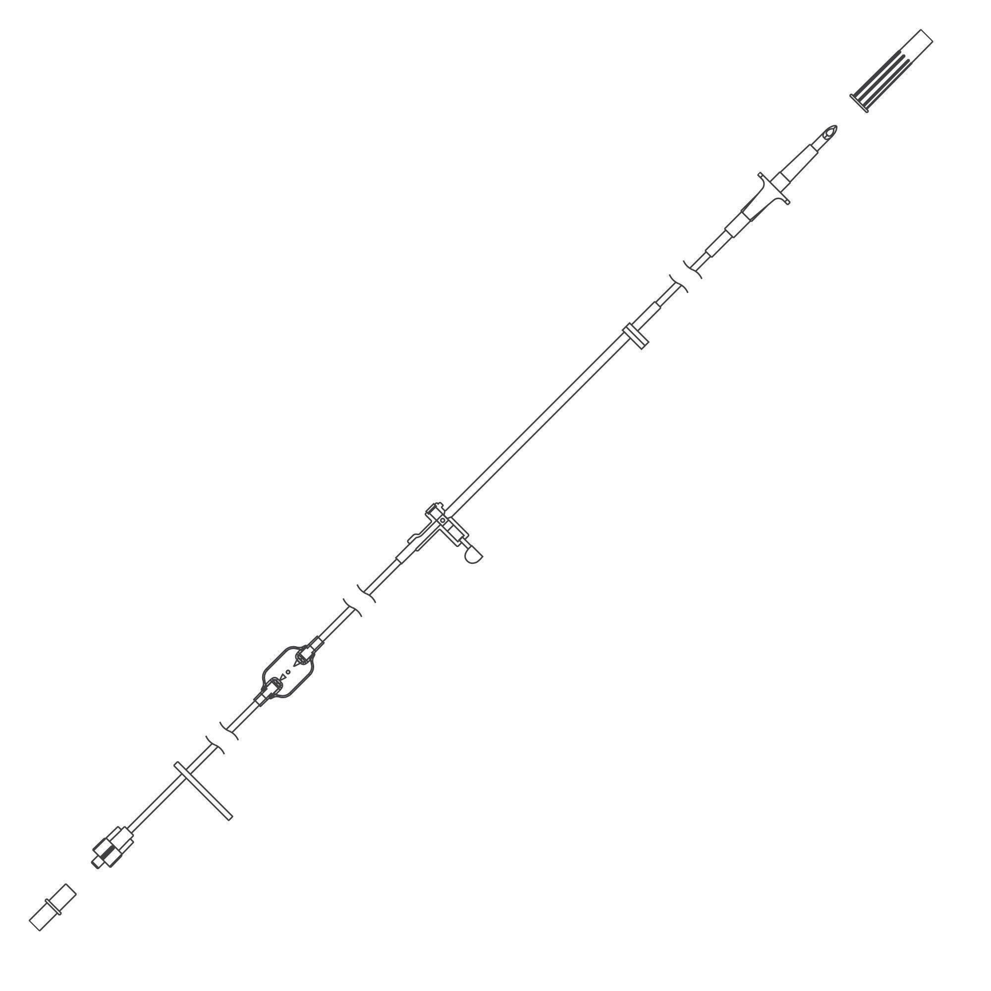 Zevex ADMIN SET, N/DEHP EPIDURAL STRIPED TU N/VENT 118" (20/CS)