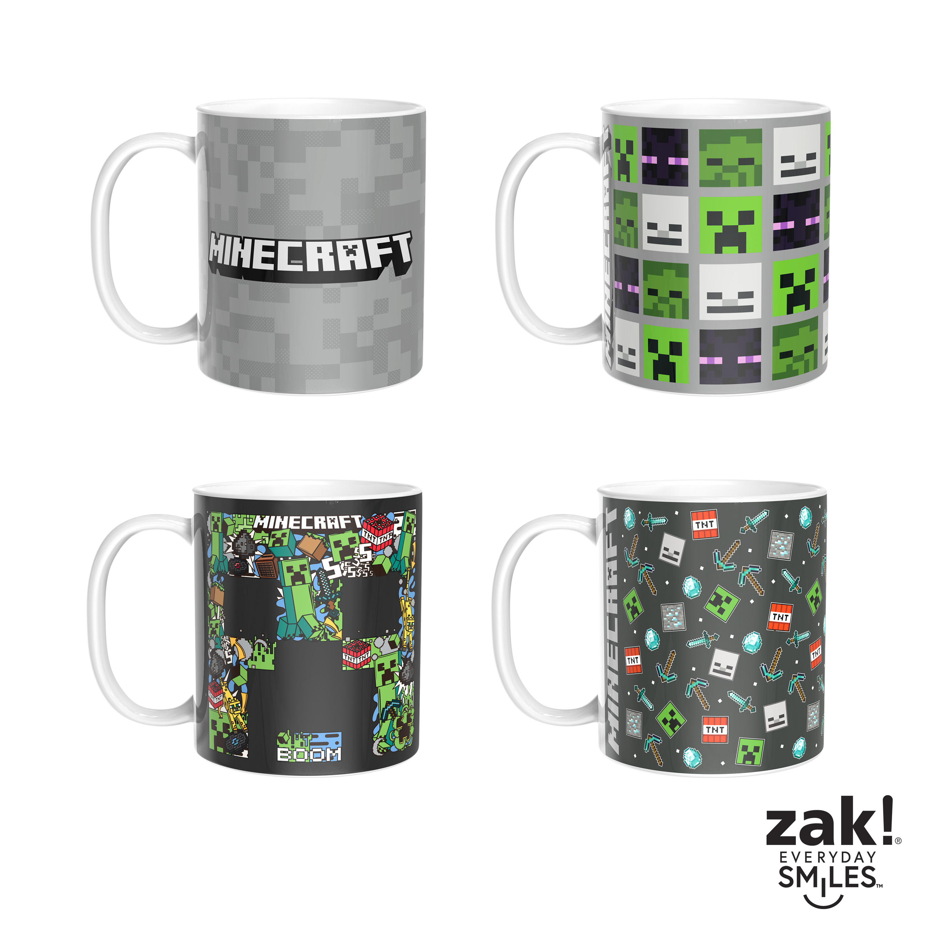 Minecraft Coffee Mug, Assorted Characters, 4-piece set slideshow image 2