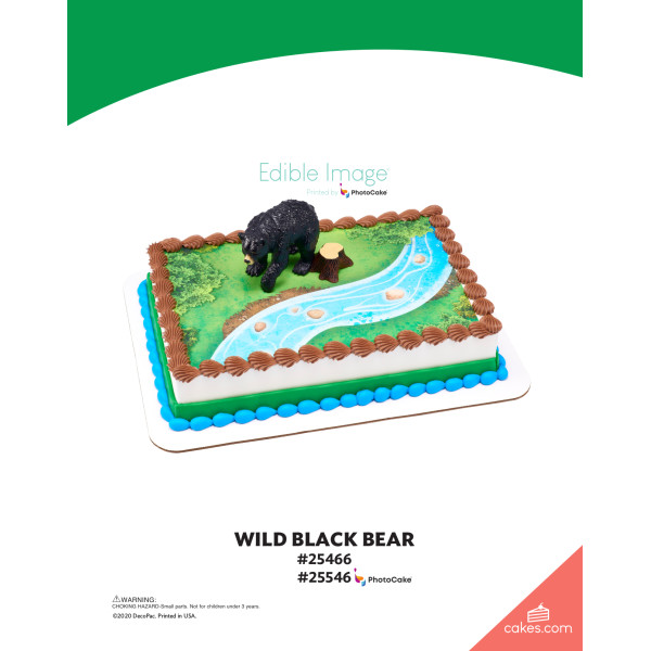 Wild Black Bear The Magic of Cakes® PhotoCake® Enhanced Background Page