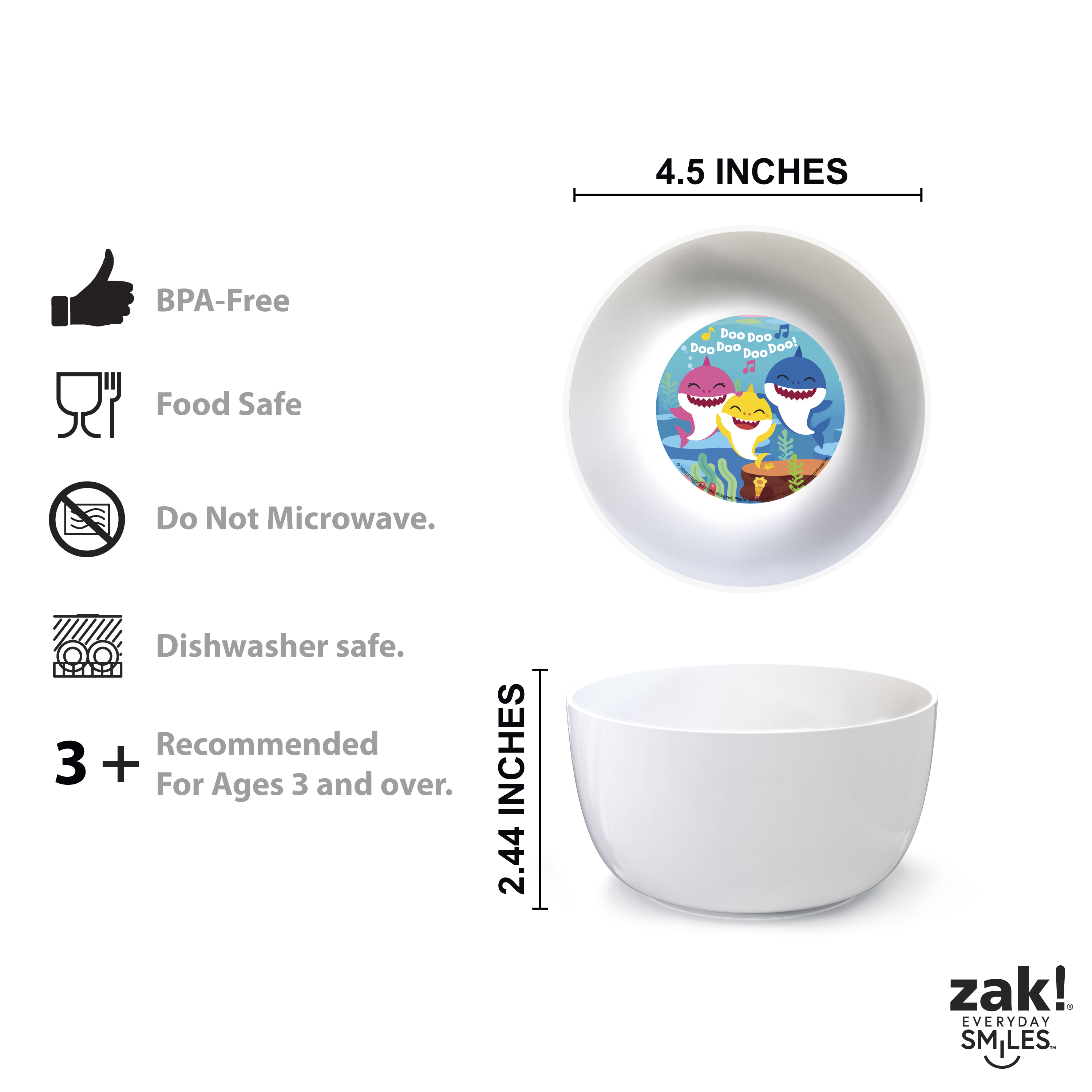Pinkfong Kids Plate, Bowl, Tumbler and Flatware Set, Baby Shark, 5-piece set slideshow image 8 Pinkfong Kids Plate, Bowl, Tumbler and Flatware Set, Baby Shark, 5-piece set slideshow image 8