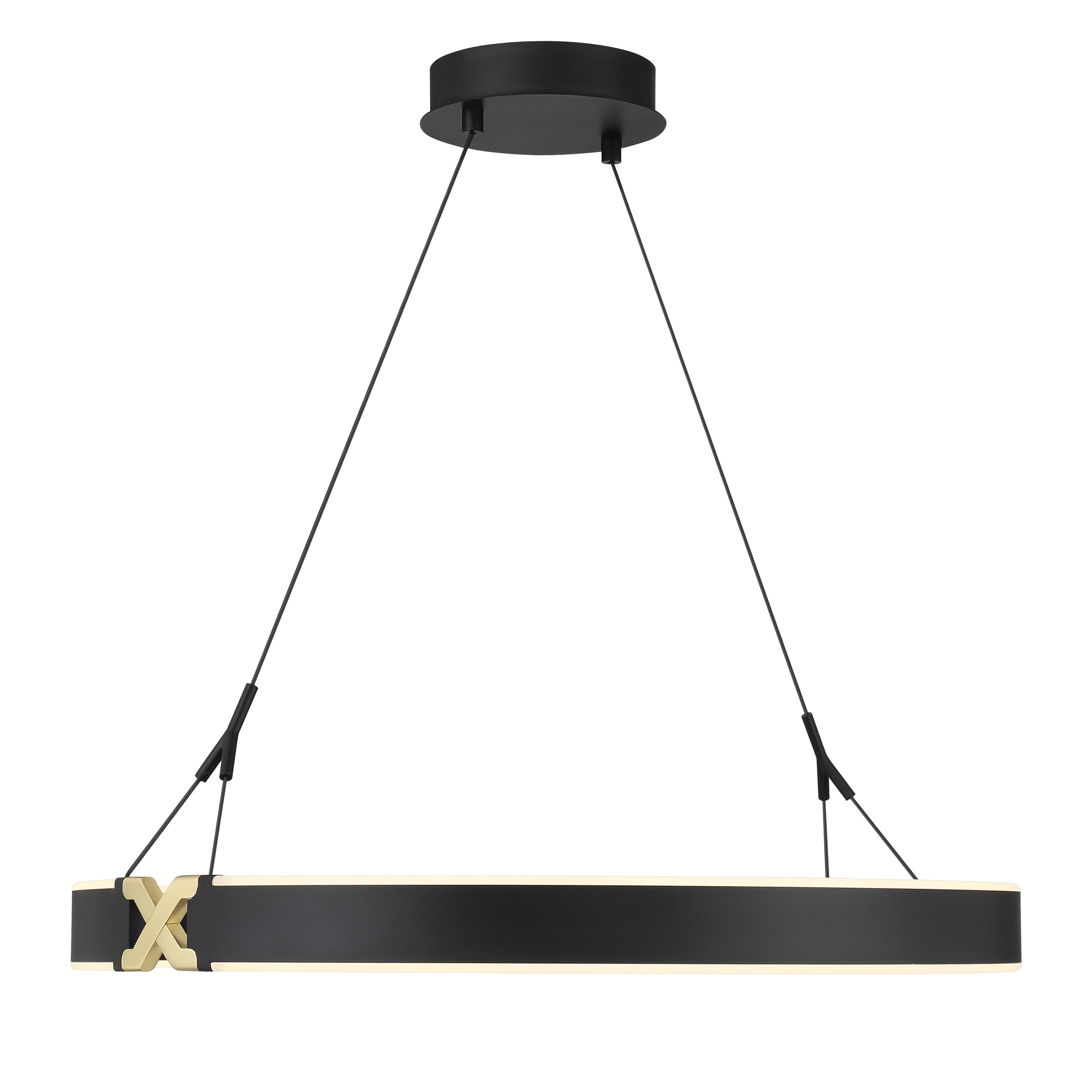 The Recovery X pendant combines industrial-modern aesthetics with premium LED technology. Its 26-inch profile and mixed coal/brass finish create striking visual interest, while 2627 lumens and 93 CRI deliver exceptional illumination. - alternate view