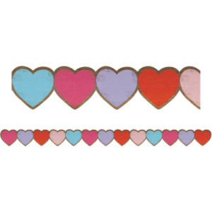 Home Sweet Classroom Hearts Die-Cut Border Trim, 35 Feet