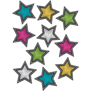 Chalkboard Brights Stars Accents, Pack of 30