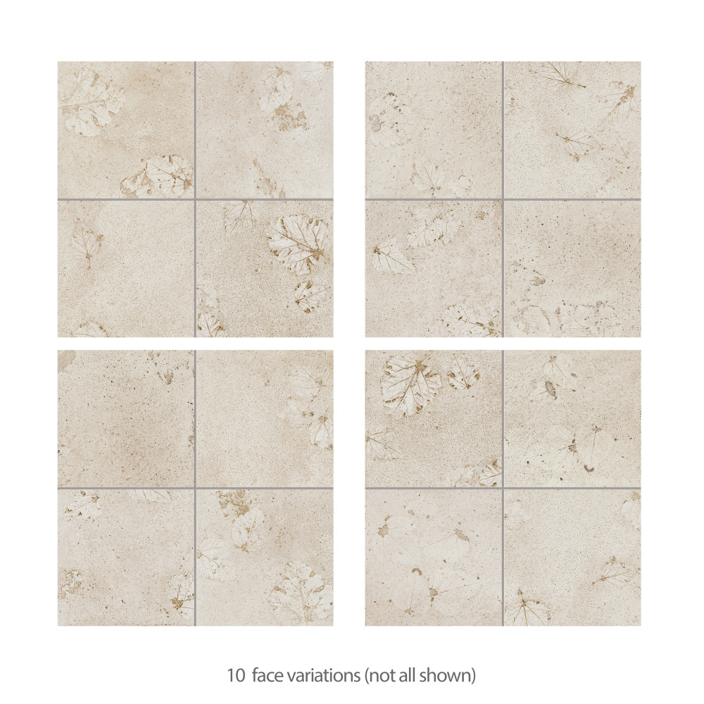 Stone Press Leaf 17-3/8 in. x 17-3/8 in. Porcelain Floor and Wall Tile