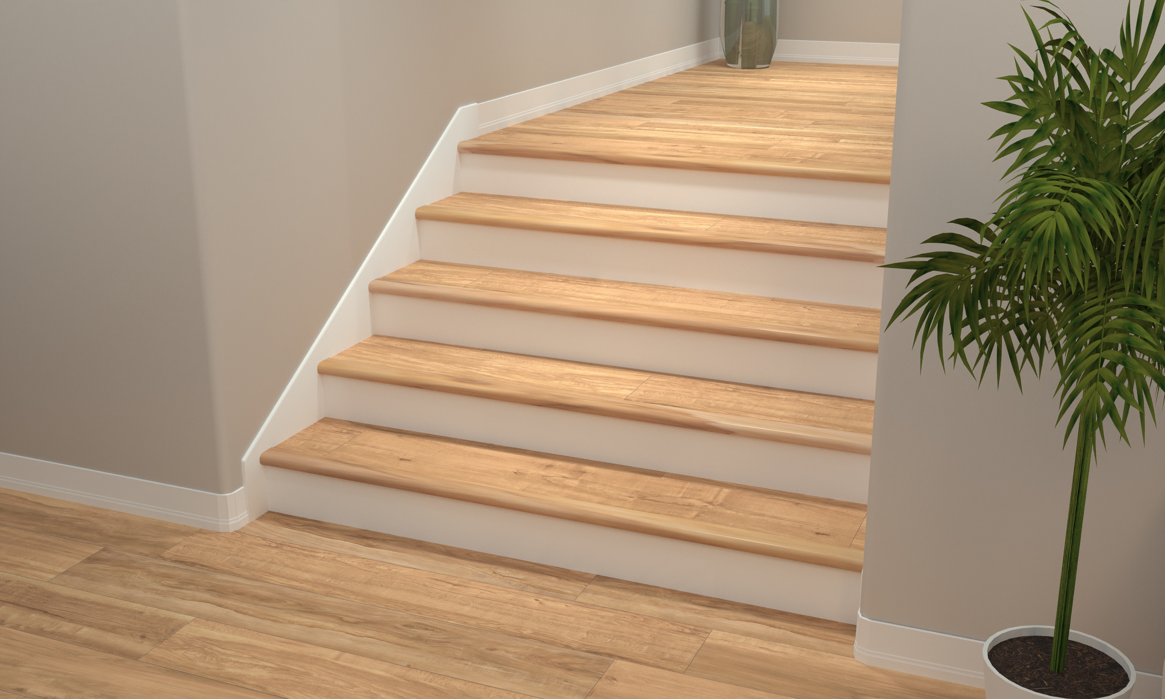 Blonde Ale Cali Vinyl Stair Nosing Overlap Classic view 2