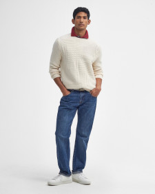 Casey Cable-Knit Crew Neck Jumper Whisper White