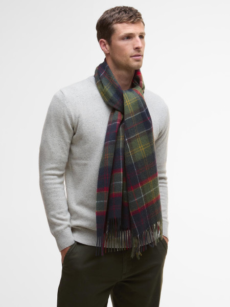 Sciarpa Brack in lana e tartan con finitura patchwork