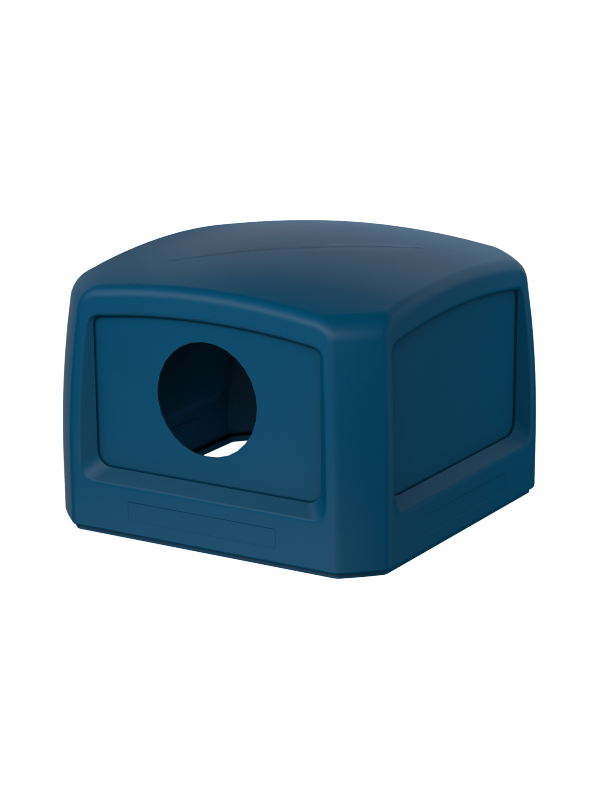 Busch Systems Renegade Series Blue Outdoor Canopy Lid Circle Opening Container Front Angle