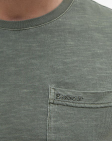 T-shirt con taschino tinta con pigmenti 