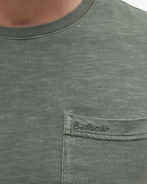 T-shirt con taschino tinta con pigmenti 