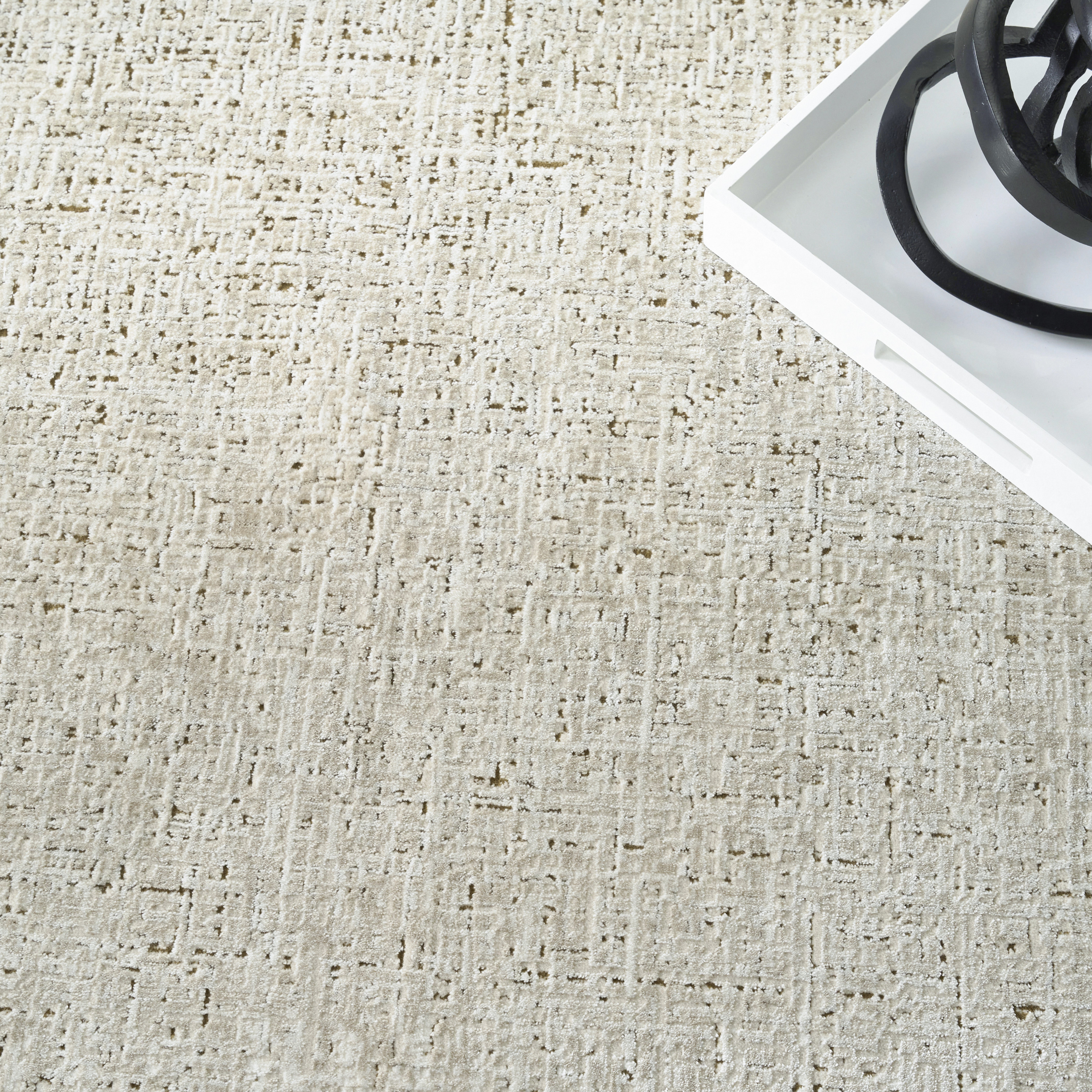 DKNY Grand Street 5'3" x 7'3" Ivory Beige Modern Indoor Rug
