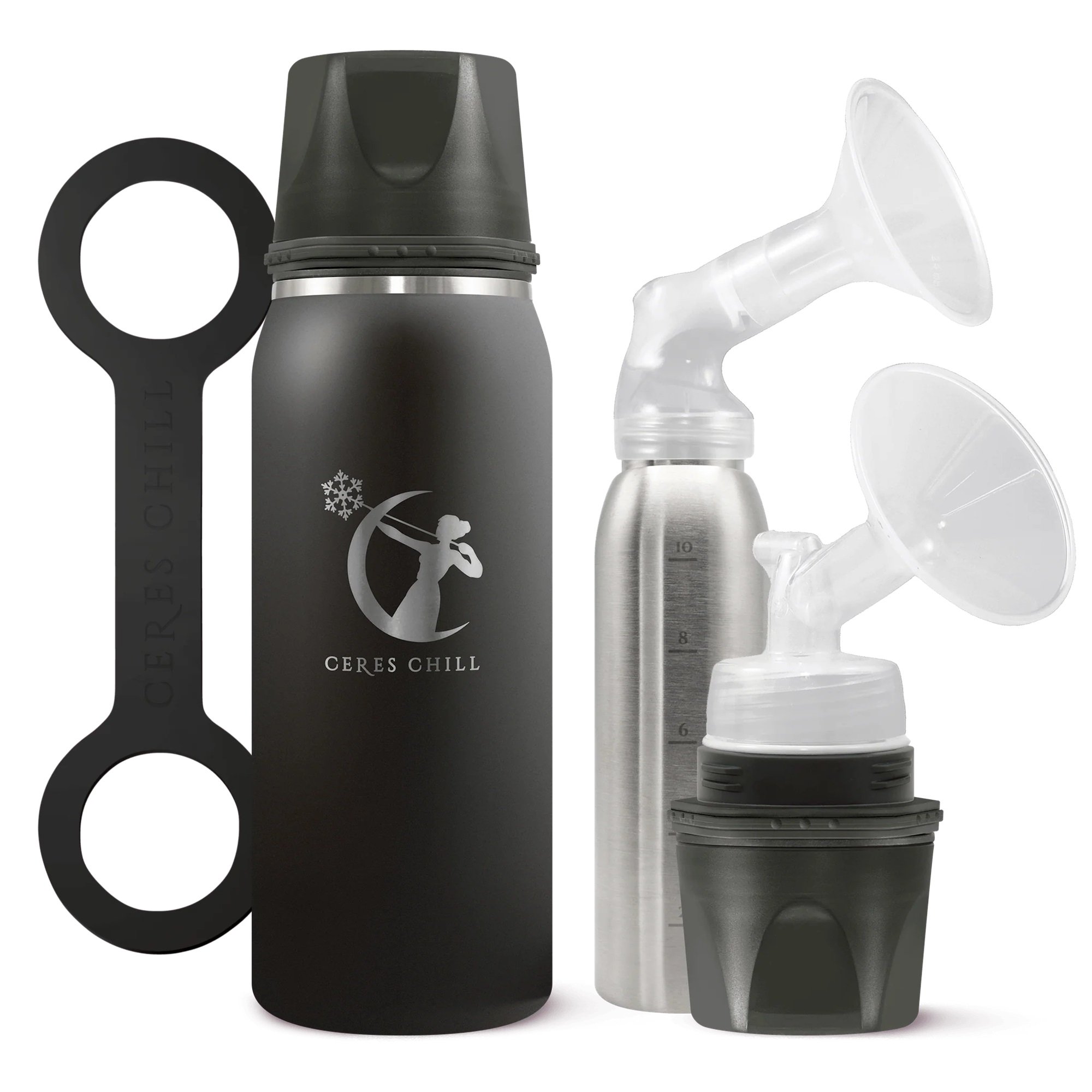 Ceres Chill OG Stainless Steel Breast Milk Chiller Container, Black