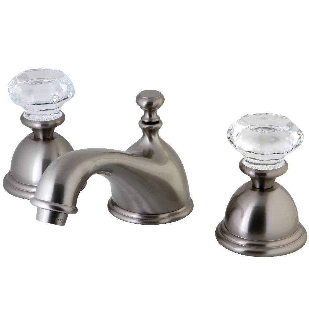 Widespread Bathroom Faucet with Brass Pop-Up, Brushed Nickel with 4 Finish Options