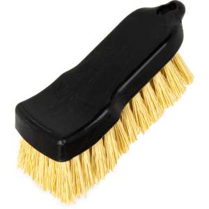 Carlisle, Sparta, 6in, Curved Back Hand Scrub Utility Brush, Polypropylene Bristles, Black